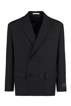 Double-breasted wool blazer-0